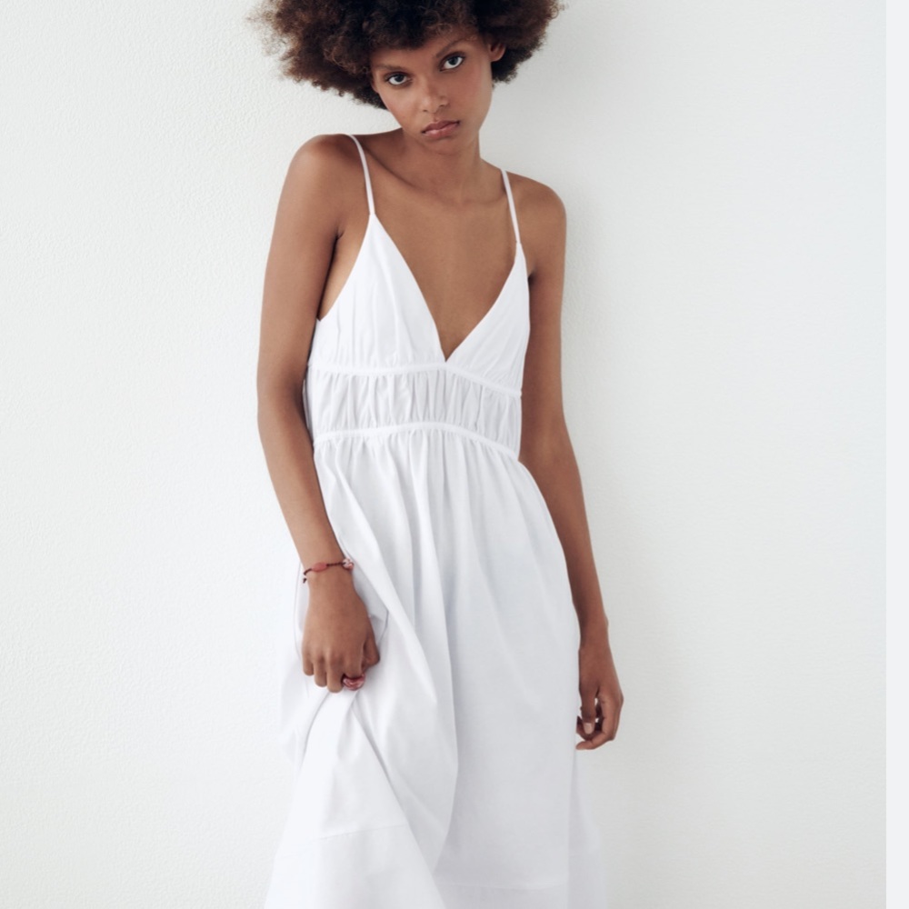 Zara NWT white poplin Dress - Picture 5 of 8